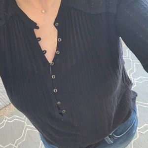 Lucky Brand Black Henley M